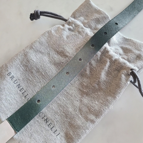 Brunello Cucinelli Leather Belt, Size Medium, Green, NWT - Picture 8 of 16